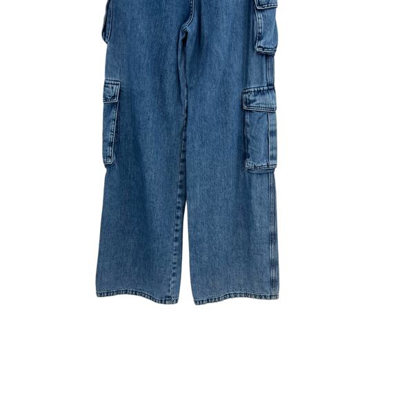 Favorite Daughter The Carly Cargo Jeans Wide Leg High Rise Denim Blue Size 28 - Picture 12 of 16